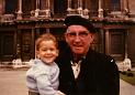 Eric with Grandpa Fife in front of Notre Dame Cathedral, Paris.