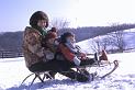 Sledding on the Beaver farm.  1967