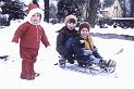 Sledding on Kystvey, our street.
Robyn waits her turn.